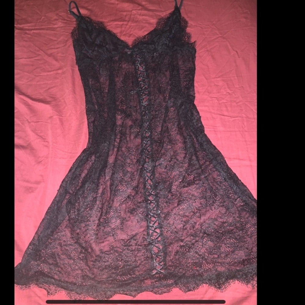 Victoria secret black lace babydoll size small